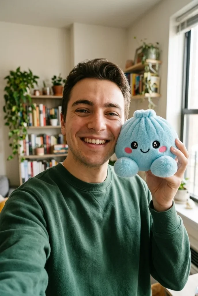 Dumpling Squishy Błękitny Pluszowy na co dzień