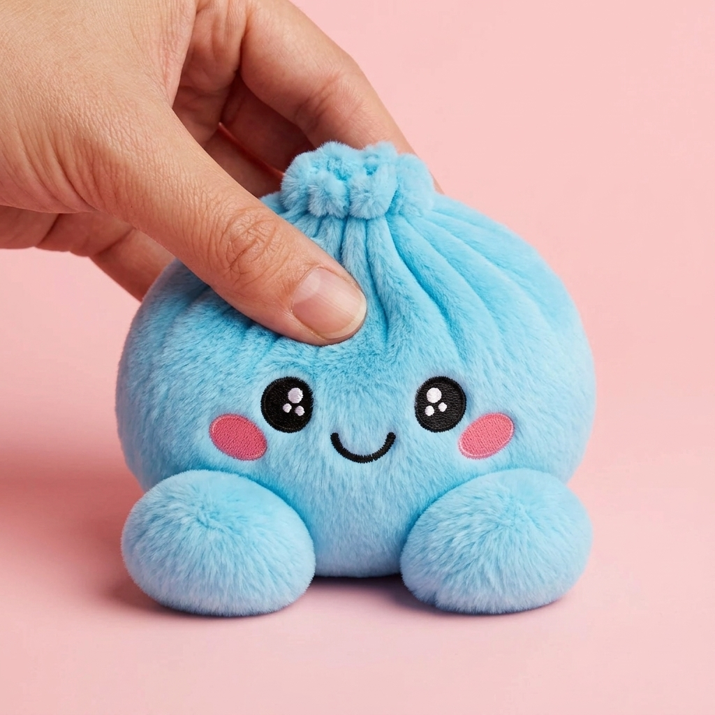 Dumpling Squishy Błękitny Pluszowy ściskany w dłoni
