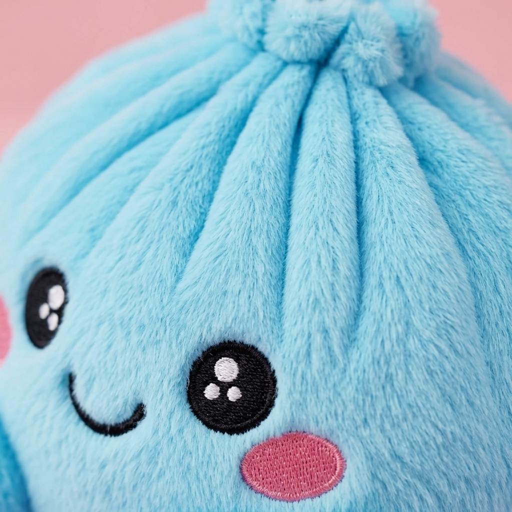 Dumpling Squishy Błękitny Pluszowy makro tekstury pianki