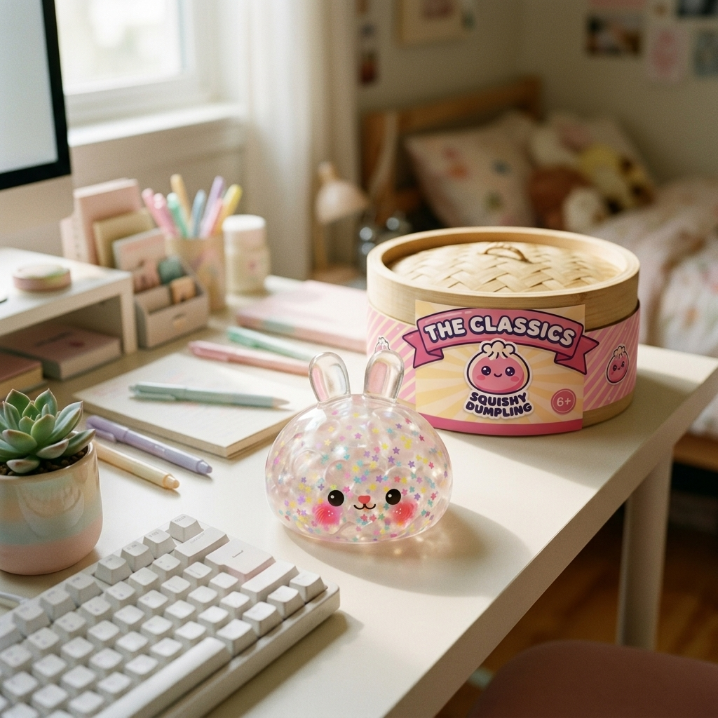 Bunny Dumpling Squishy Bąbelkowy w codziennej aranżacji