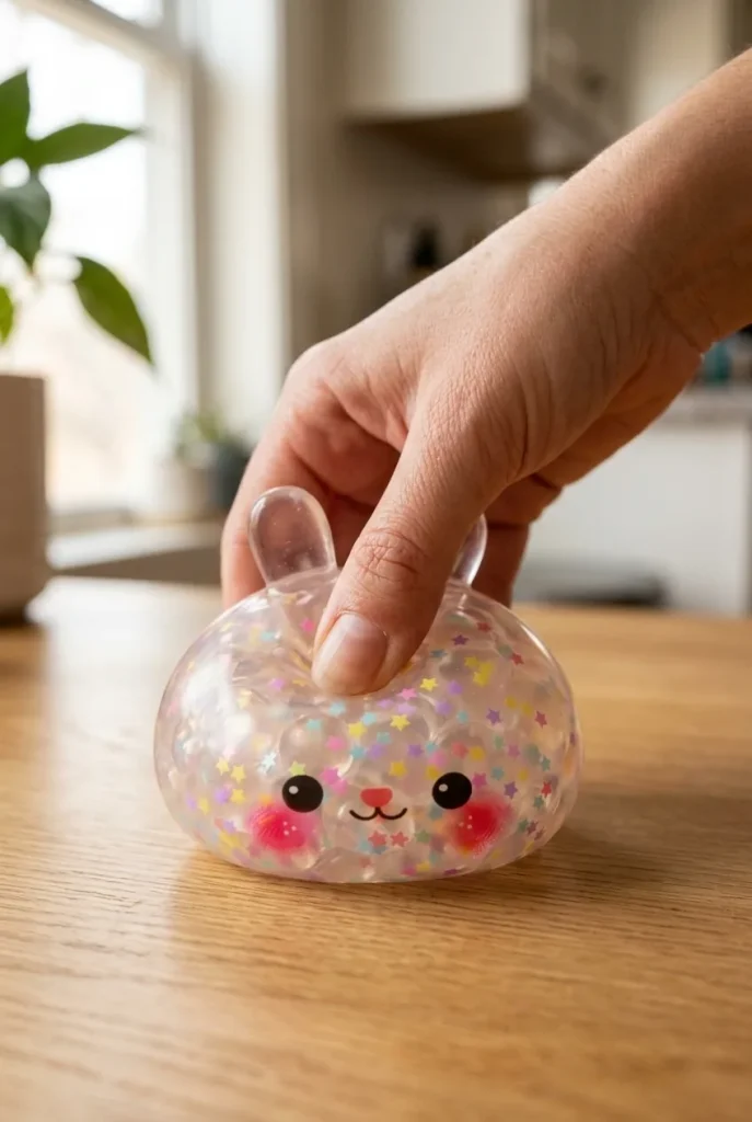 Bunny Dumpling Squishy Bąbelkowy podczas ściskania