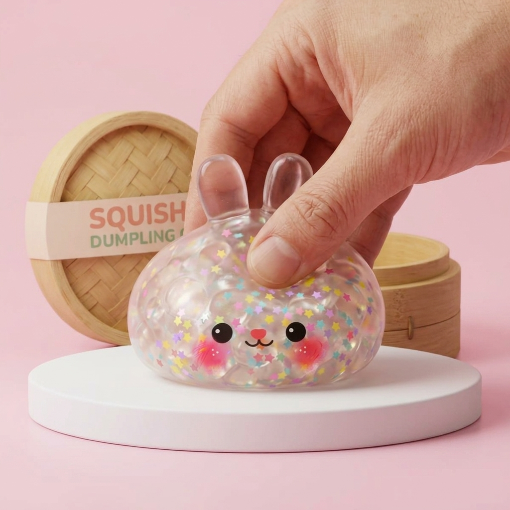 Bunny Dumpling Squishy Bąbelkowy efekt slow-rise w akcji