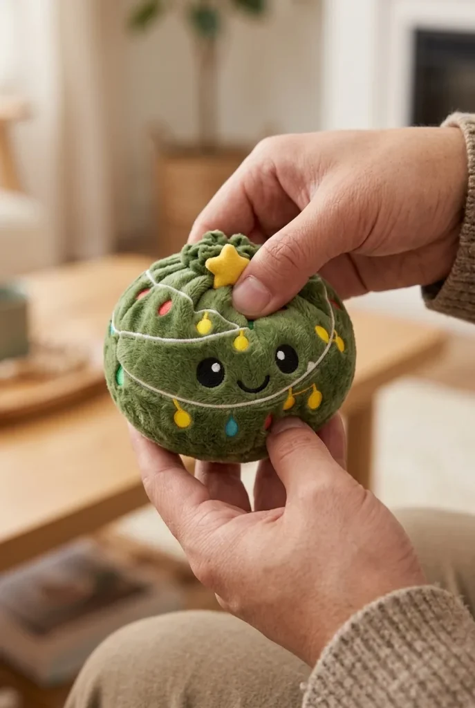 Dumpling Squishy Choinka ze Światełkami podczas ściskania