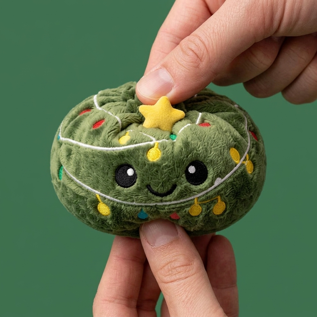 Dumpling Squishy Choinka ze Światełkami efekt slow-rise w akcji