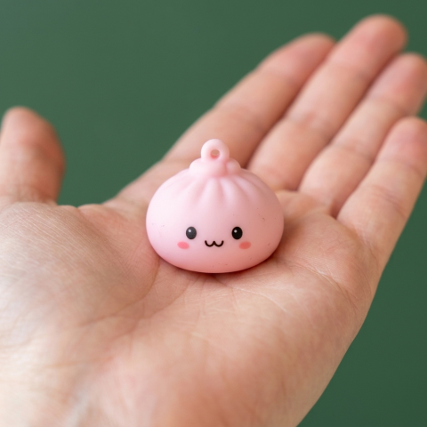 Dumpling Squishy Kalendarz Adwentowy Sanki Mikołaja 24 szt. w dłoni — porównanie rozmiaru