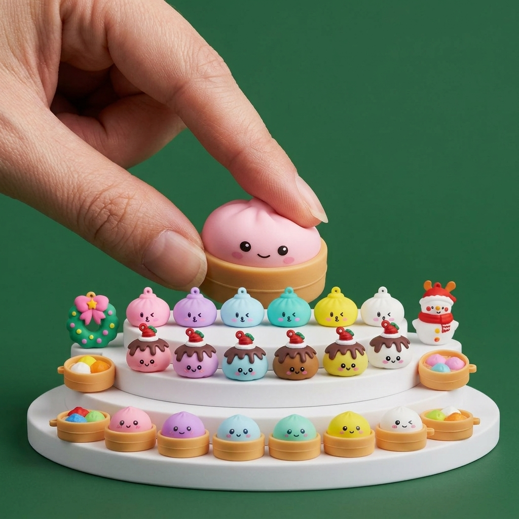 Dumpling Squishy Kalendarz Adwentowy Sanki Mikołaja 24 szt. ściskany w dłoni