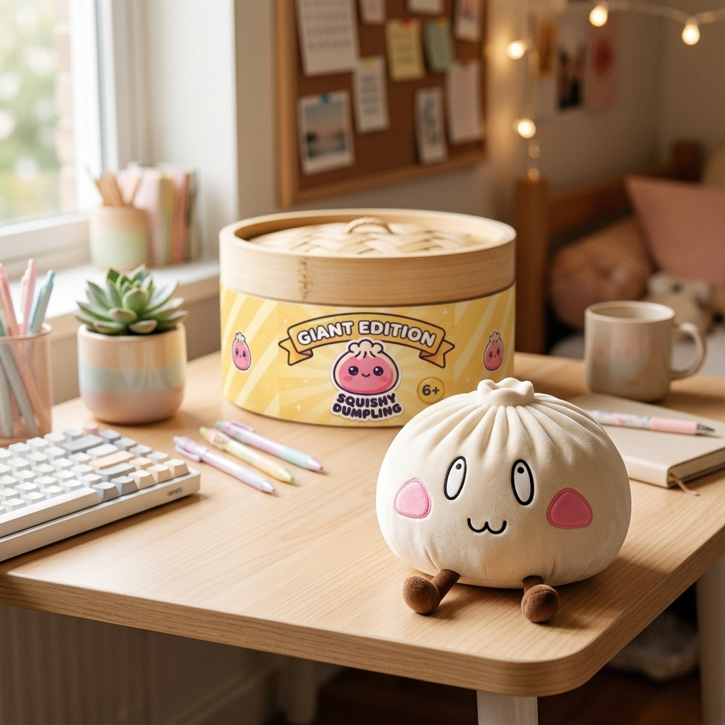 Giant Dumpling Squishy Wesoła Twarz w codziennej aranżacji
