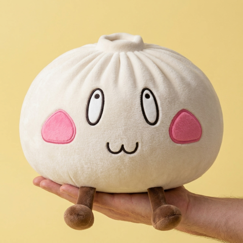 Giant Dumpling Squishy Wesoła Twarz w dłoni — porównanie rozmiaru