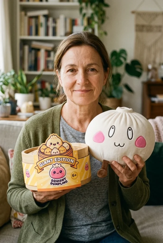 Giant Dumpling Squishy Wesoła Twarz z pudełkiem