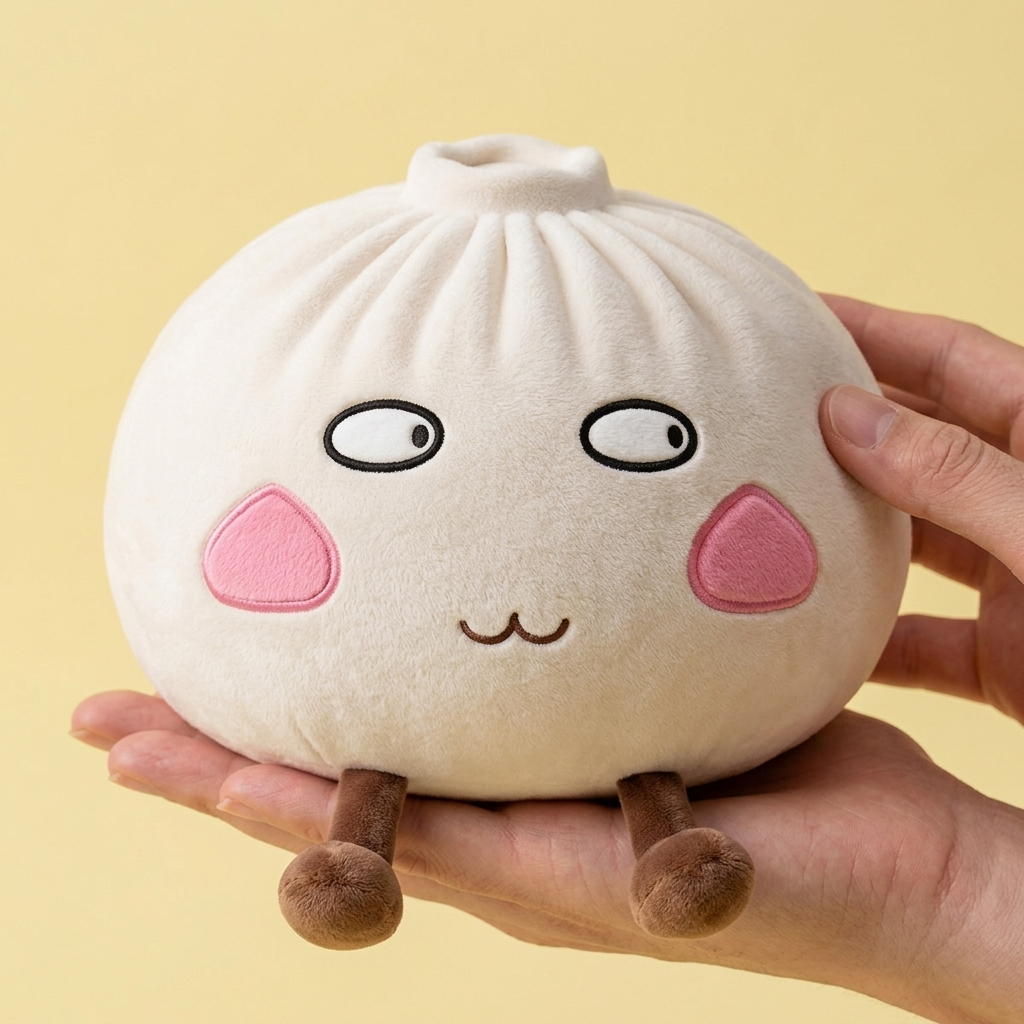 Squishy Dumpling Gigant Dumny i Zadziorny w dłoni — porównanie rozmiaru
