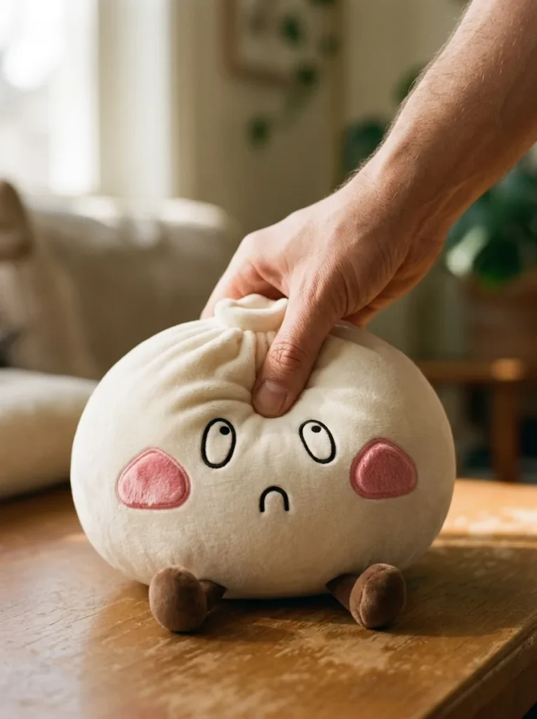 Squishy Dumpling Giant Sad Smutna Minka 28 cm podczas ściskania