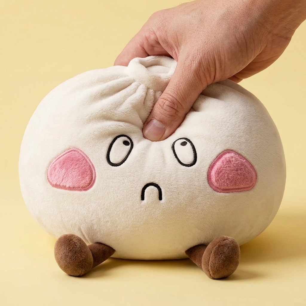 Squishy Dumpling Giant Sad Smutna Minka 28 cm efekt slow-rise w akcji
