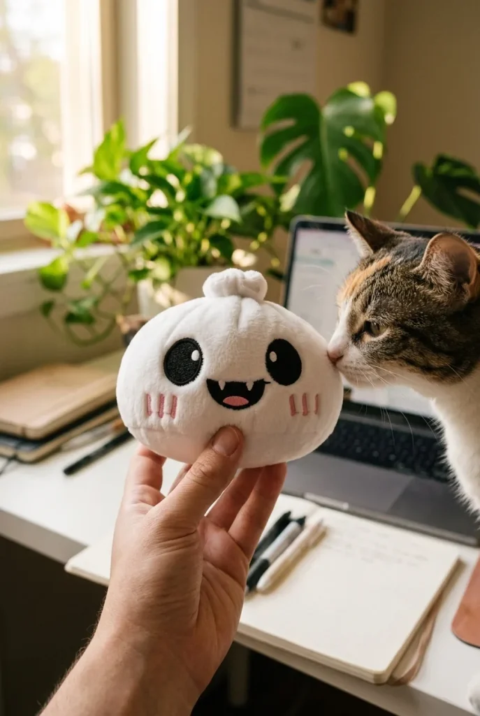 Ghost Dumpling Squishy Halloween Duszek w Blasku Księżyca z pluszakiem