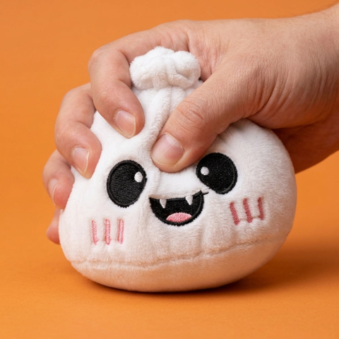 Ghost Dumpling Squishy Halloween Duszek w Blasku Księżyca efekt slow-rise w akcji