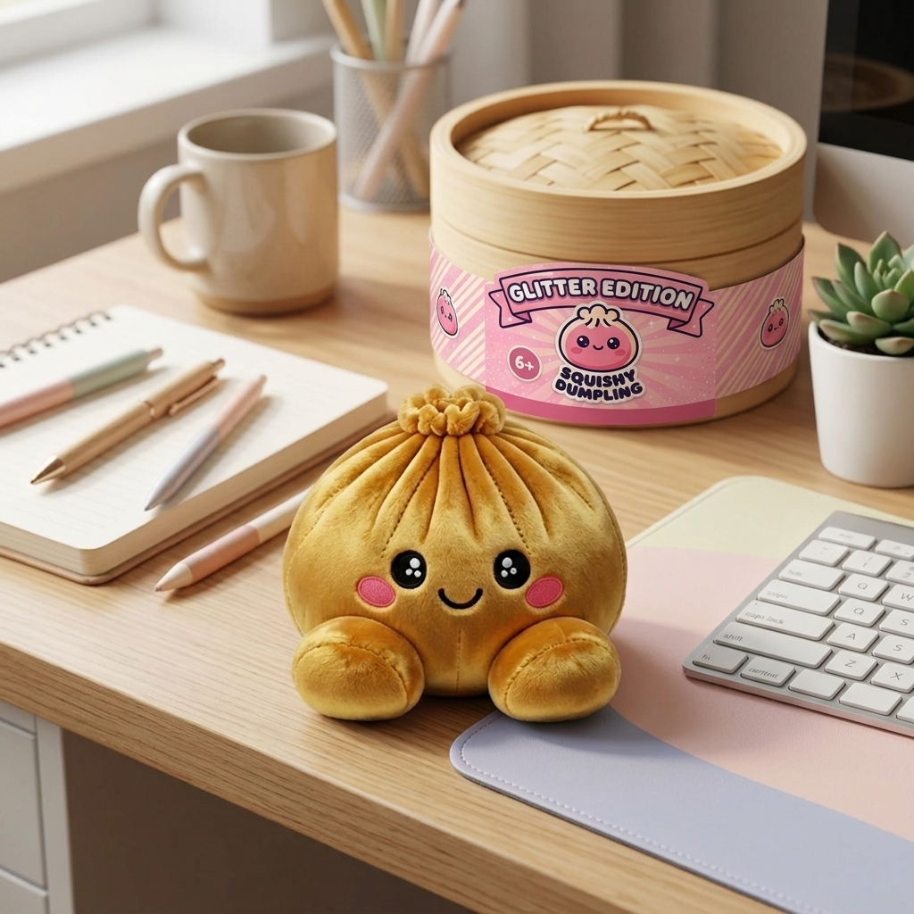 Squishy Dumpling Złoty Royal w codziennej aranżacji