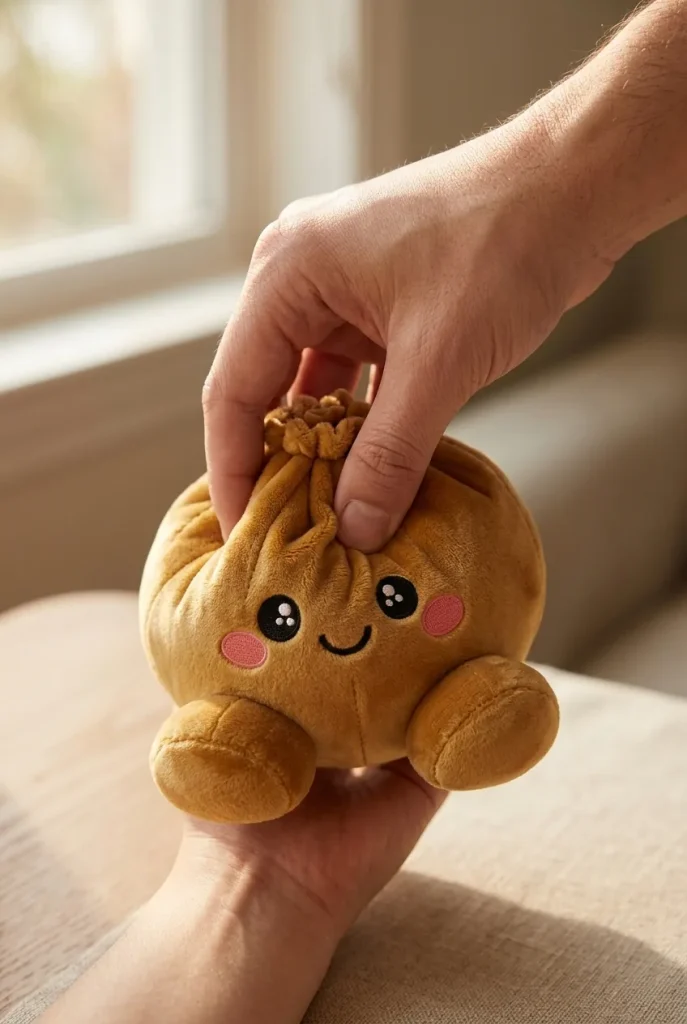 Squishy Dumpling Złoty Royal podczas ściskania