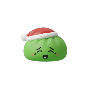 Dumpling Squishy Elf Zielona Czapka Mikołaja ściskany w dłoni