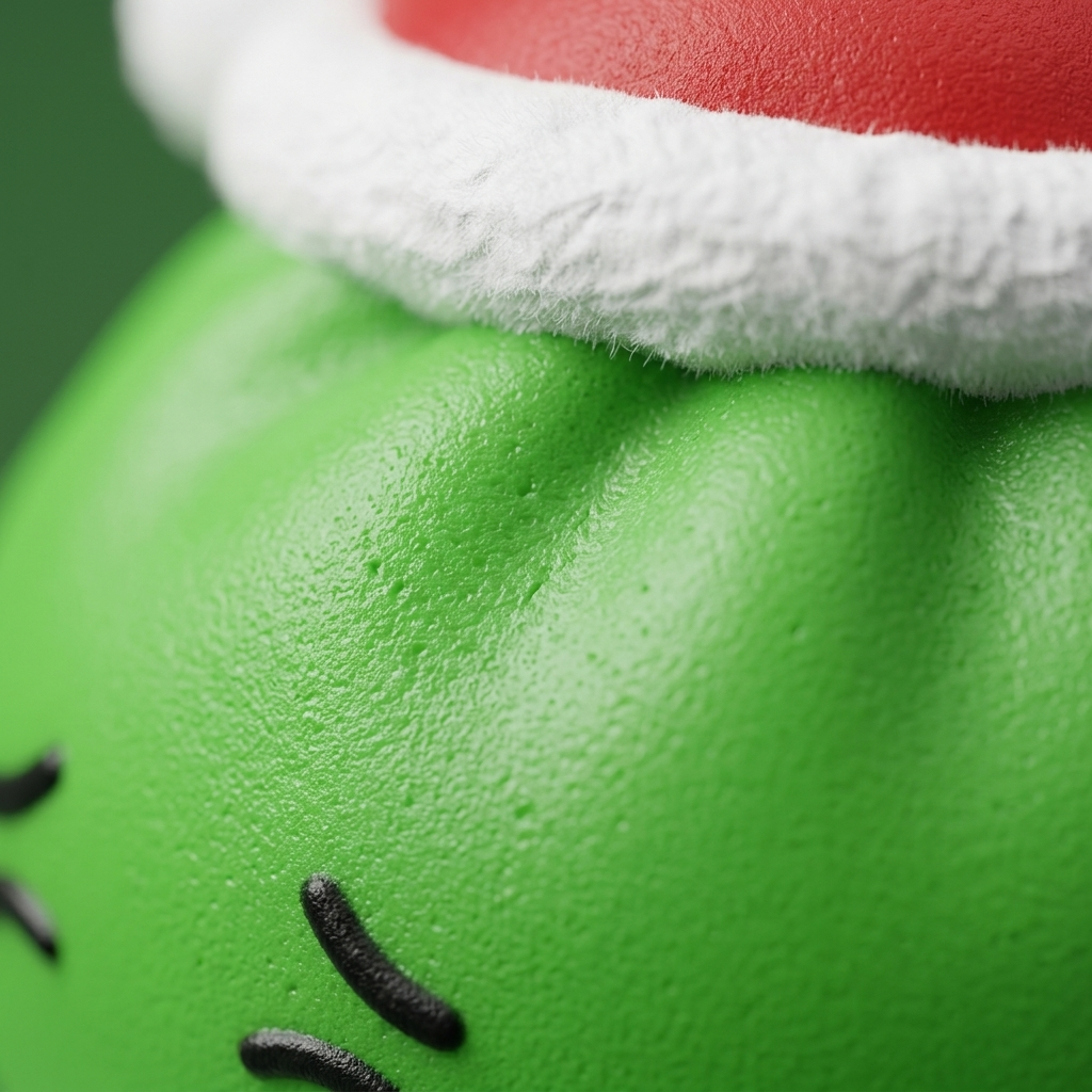Dumpling Squishy Elf Zielona Czapka Mikołaja makro tekstury pianki
