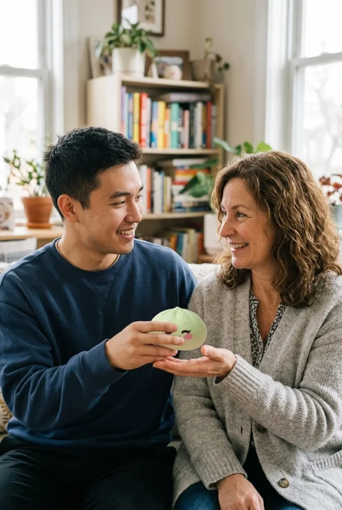 Dumpling Squishy Zielona Pistacja Przymrużone Oko jako pomysł na prezent