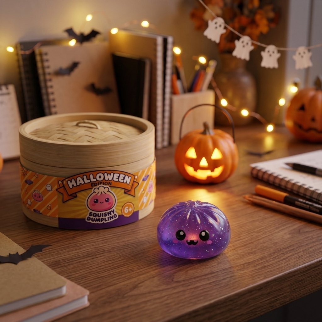 Squishy Dumpling Halloween XXL Zestaw 8 szt w codziennej aranżacji