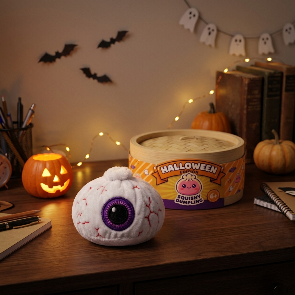 Squishy Dumpling Halloween Oko Fioletowe w codziennej aranżacji