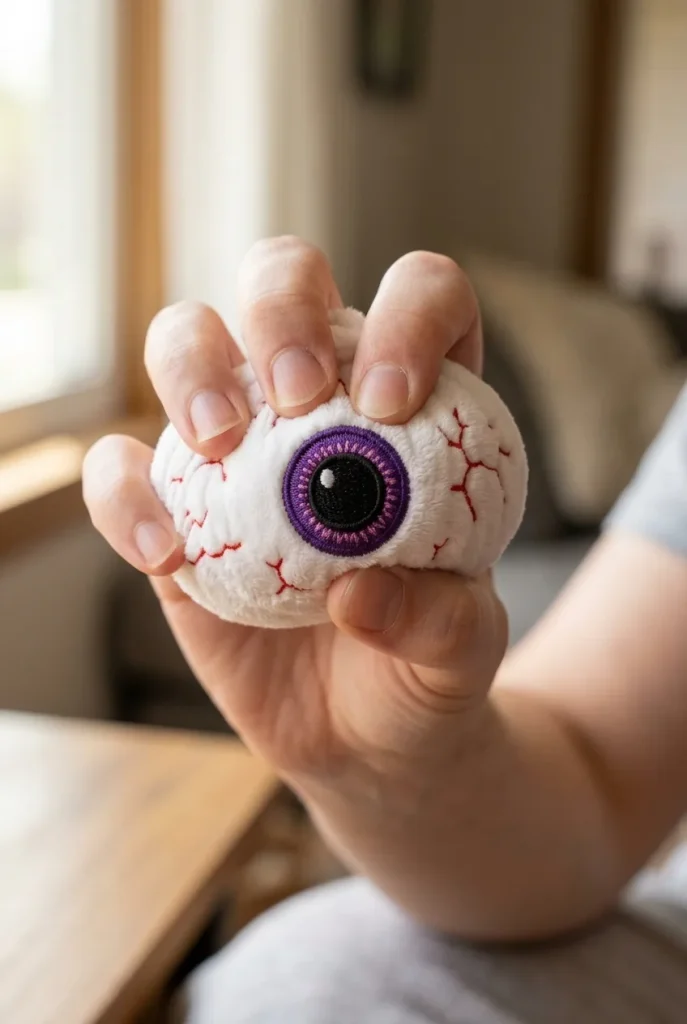 Squishy Dumpling Halloween Oko Fioletowe podczas ściskania