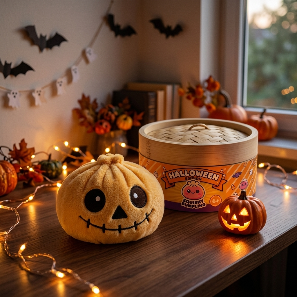Squishy Dumpling Szkielet Halloween Uśmiech w codziennej aranżacji