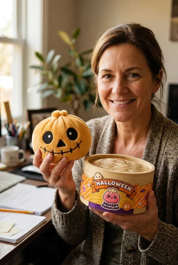 Squishy Dumpling Szkielet Halloween Uśmiech z pudełkiem