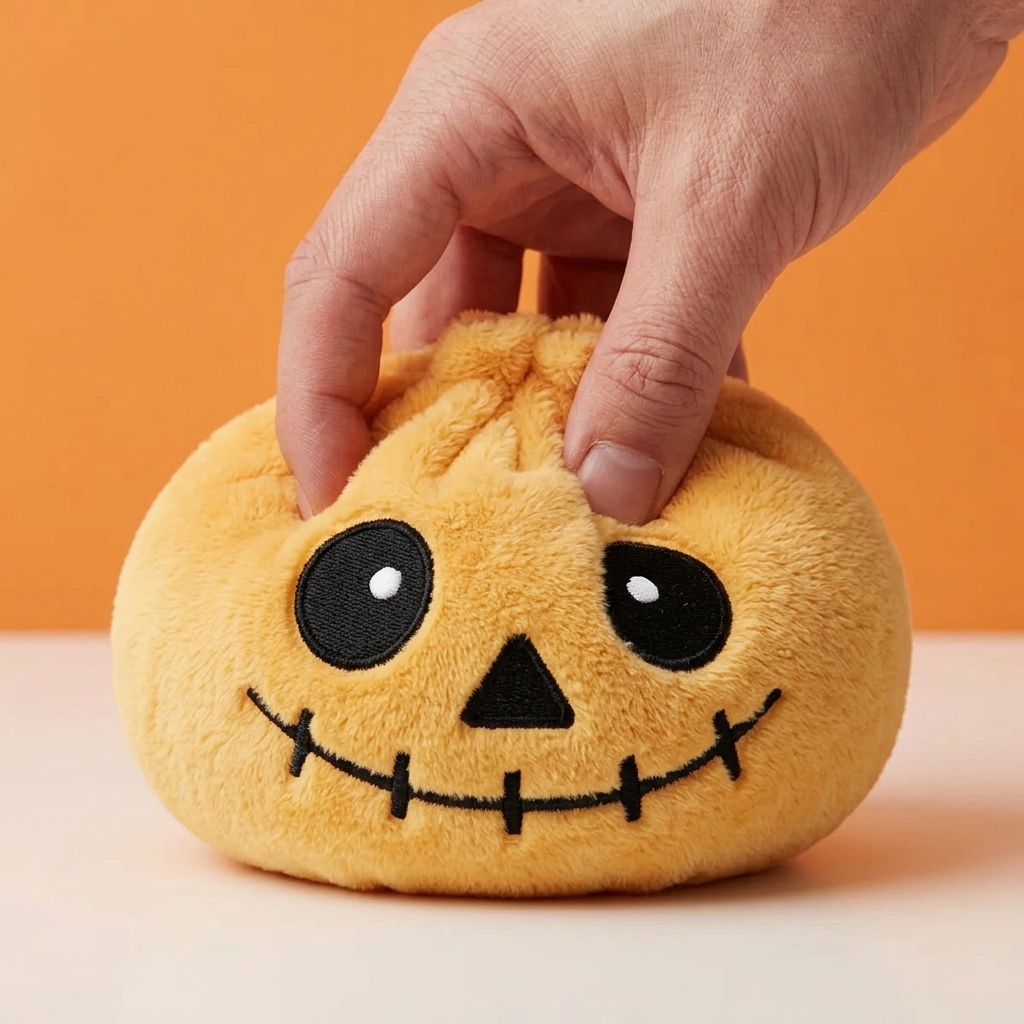 Squishy Dumpling Szkielet Halloween Uśmiech efekt slow-rise w akcji
