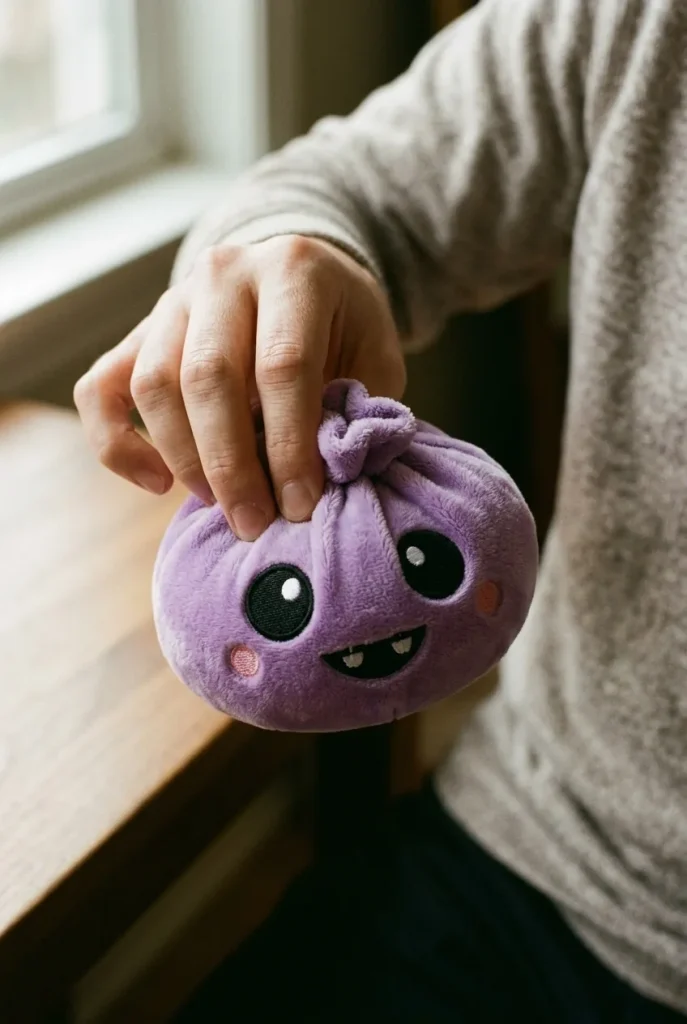 Squishy Dumpling Vampire Halloween Aksamitny Fiolet podczas ściskania