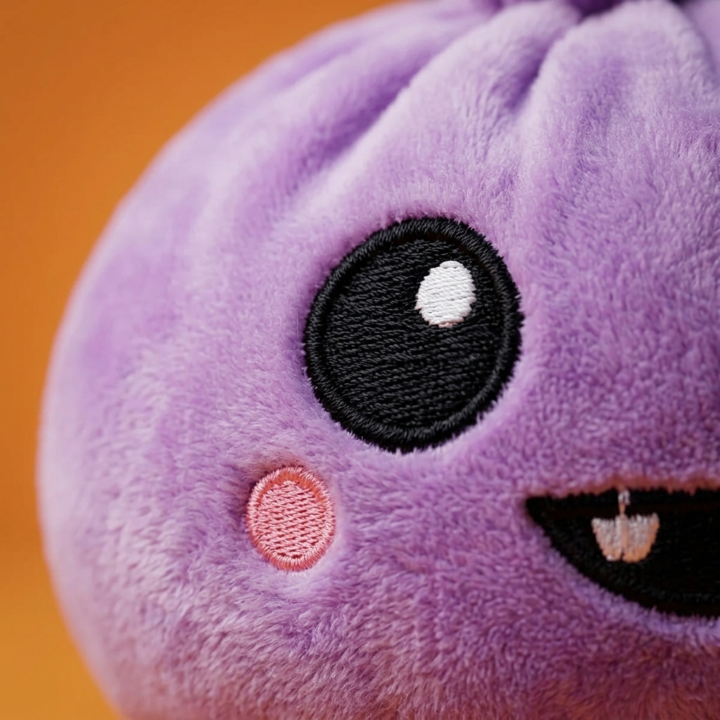 Squishy Dumpling Vampire Halloween Aksamitny Fiolet makro tekstury pianki