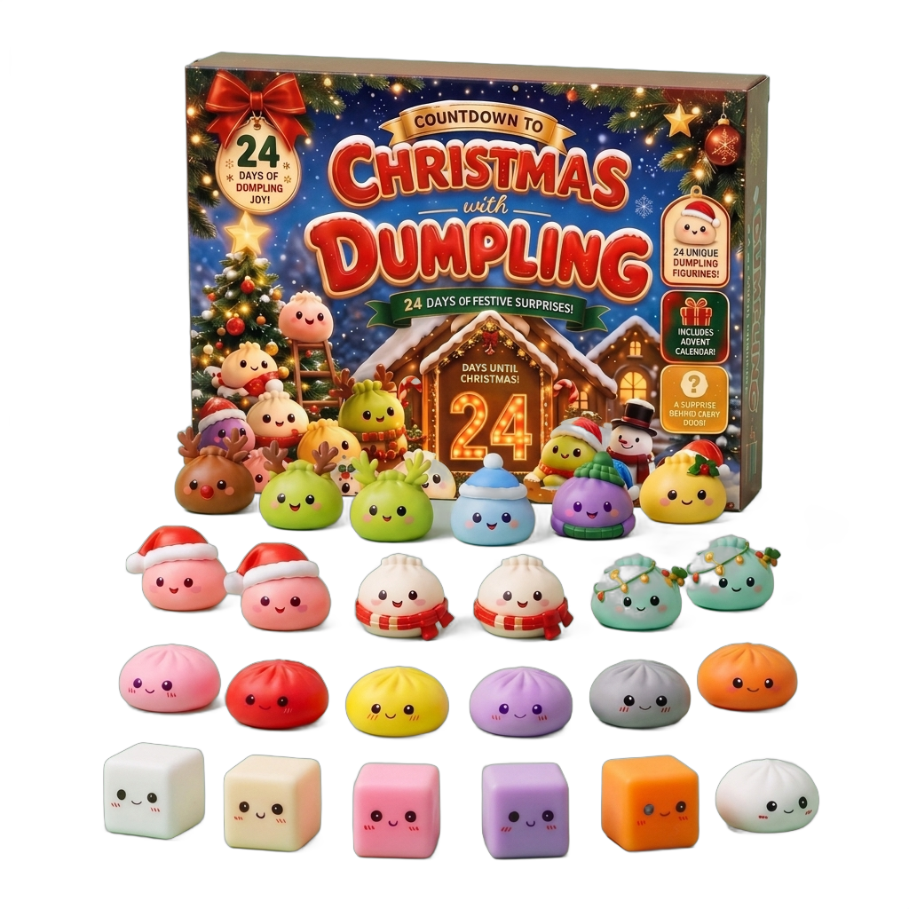 Kalendarz Adwentowy Squishy Dumpling Mochi Piernik 24 szt ściskany w dłoni