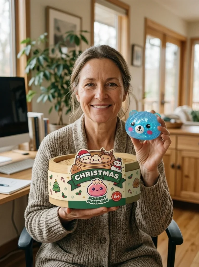 Dumpling Squishy Mystery Glitter Miś z pudełkiem