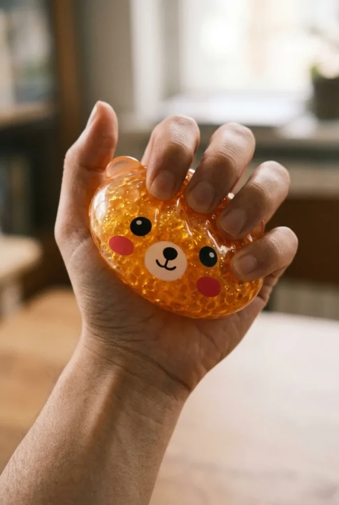 Dumpling Squishy Mystery Glitter Miś podczas ściskania