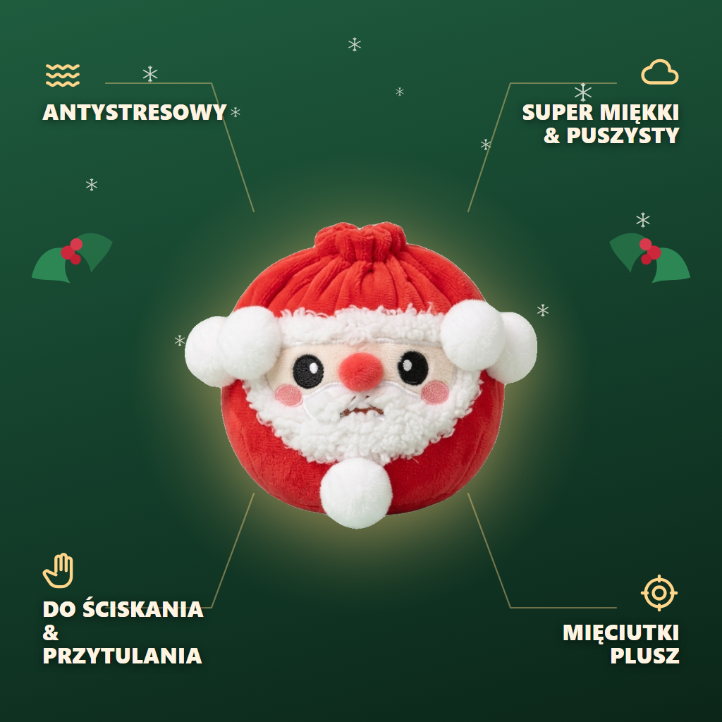 Dumpling Squishy Mystery Christmas Edycja Świąteczna infografika: najważniejsze zalety