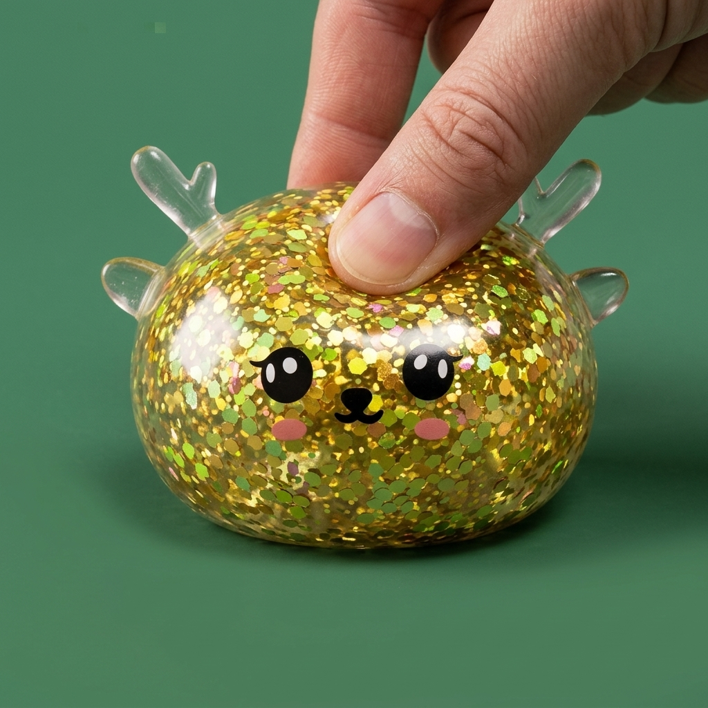 Squishy Dumpling Reindeer Mystery Brokat efekt slow-rise w akcji