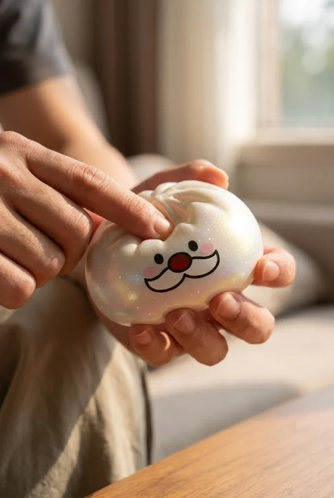 Squishy Dumpling Mystery Wąsy Mikołaja podczas ściskania
