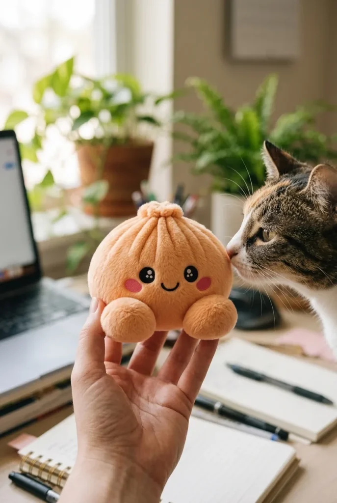 Squishy Dumpling Orange Mandarynkowy z pluszakiem