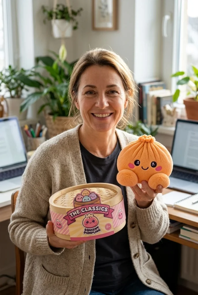 Squishy Dumpling Orange Mandarynkowy z pudełkiem