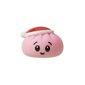 Dumpling Squishy Różowa Czapka Mikołaja ściskany w dłoni