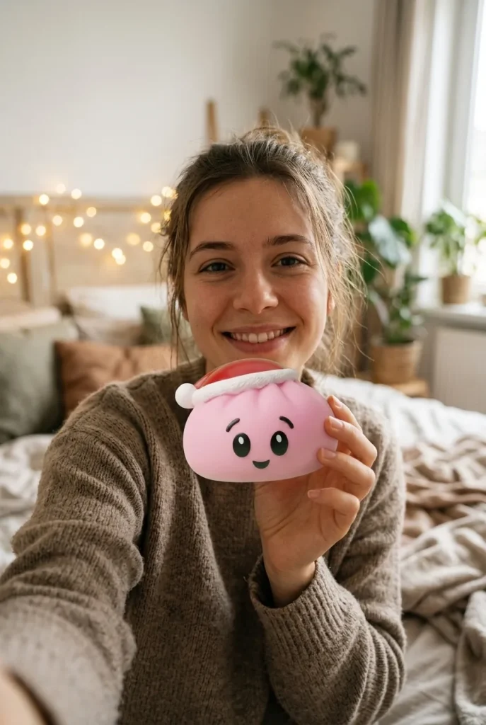 Dumpling Squishy Różowa Czapka Mikołaja na co dzień