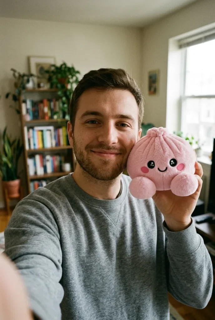 Dumpling Squishy Różowy Pluszak Piwonia na co dzień