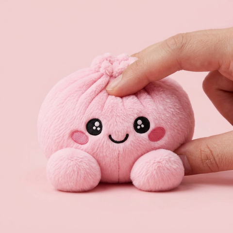 Dumpling Squishy Różowy Pluszak Piwonia ściskany w dłoni