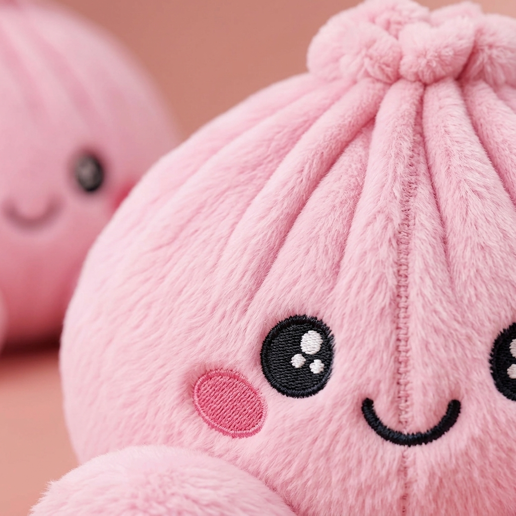 Dumpling Squishy Różowy Pluszak Piwonia makro tekstury pianki