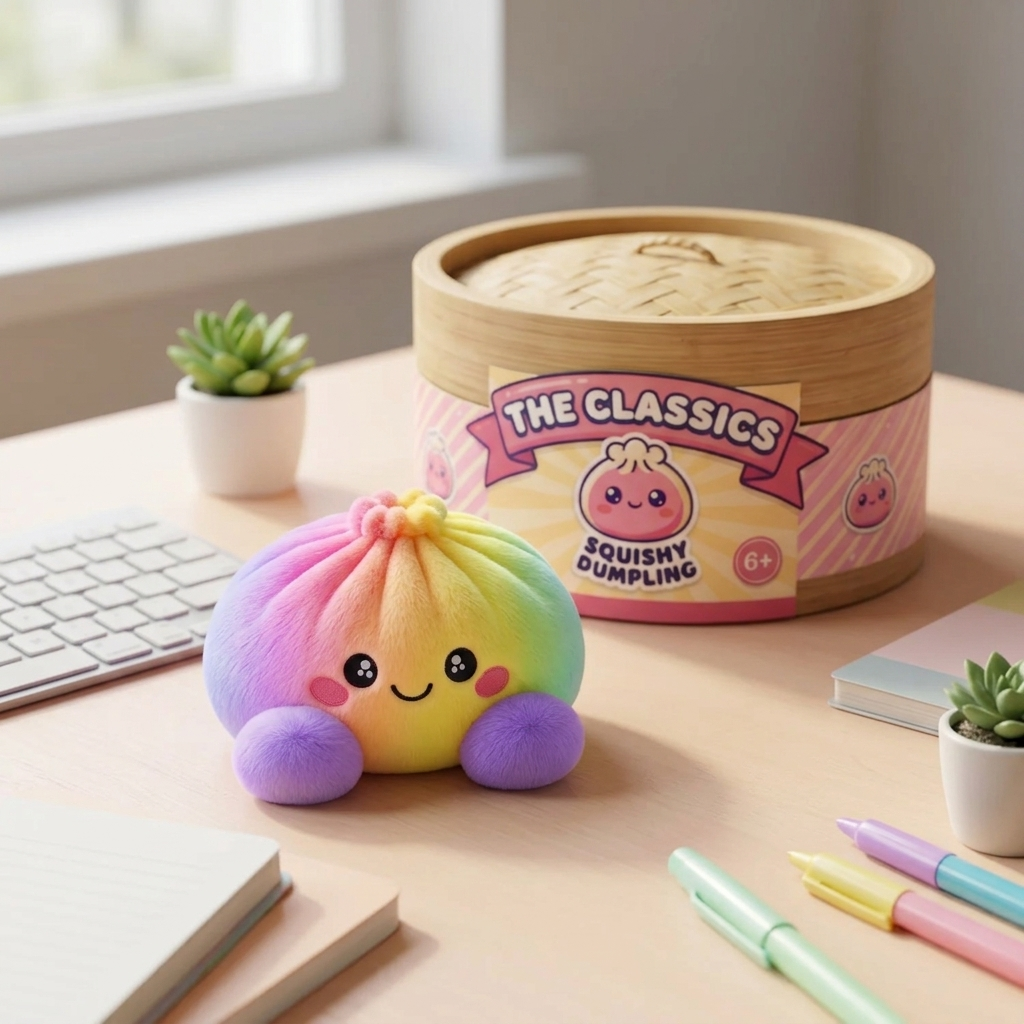 Squishy Dumpling Tęczowy Pastel w codziennej aranżacji