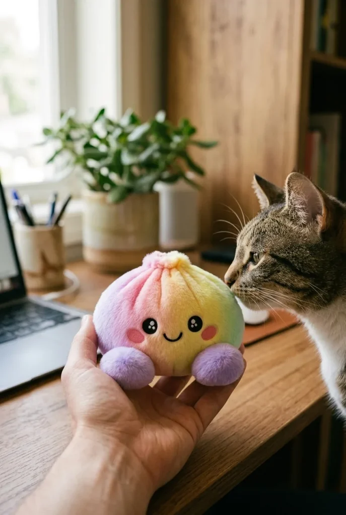 Squishy Dumpling Tęczowy Pastel z pluszakiem