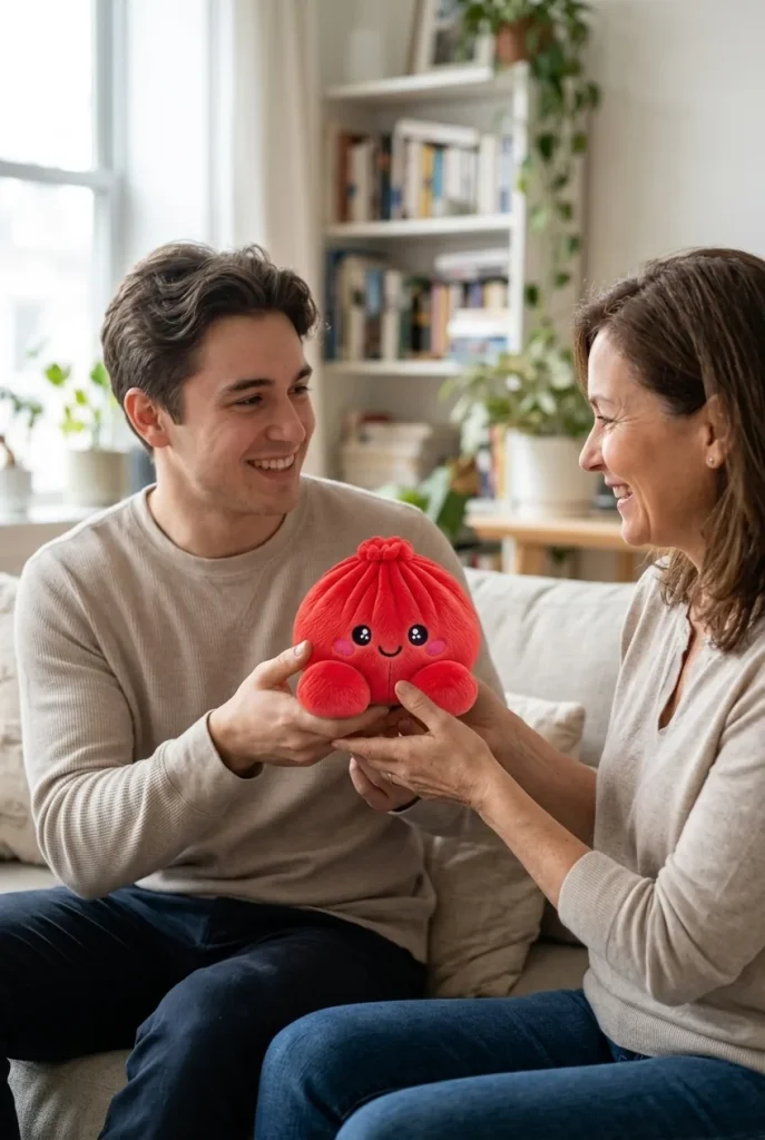 Dumpling Squishy Rubinowa Czerwień Pluszak jako pomysł na prezent