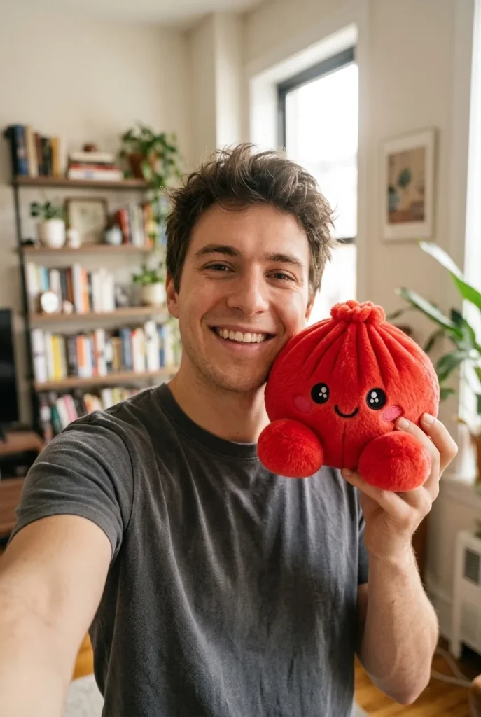 Dumpling Squishy Rubinowa Czerwień Pluszak na co dzień