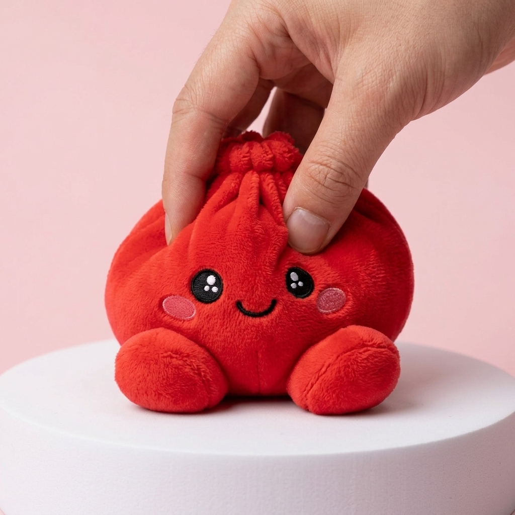 Dumpling Squishy Rubinowa Czerwień Pluszak ściskany w dłoni