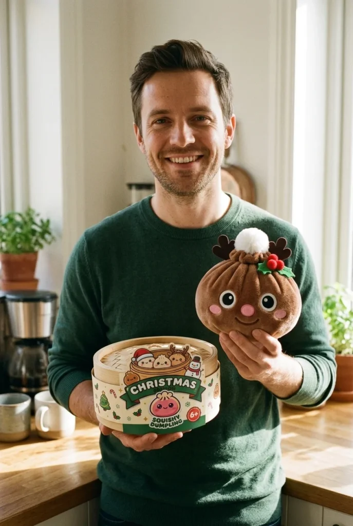 Dumpling Squishy Renifer Świąteczny z pudełkiem